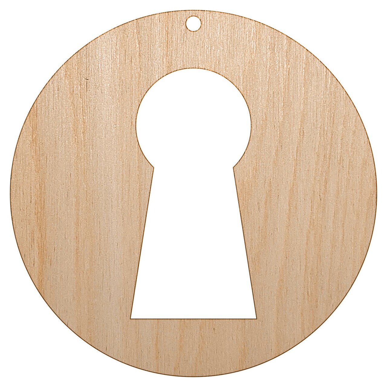 Keyhole Symbol Unfinished Craft Wood Holiday Christmas Tree DIY Pre-Drilled Ornament